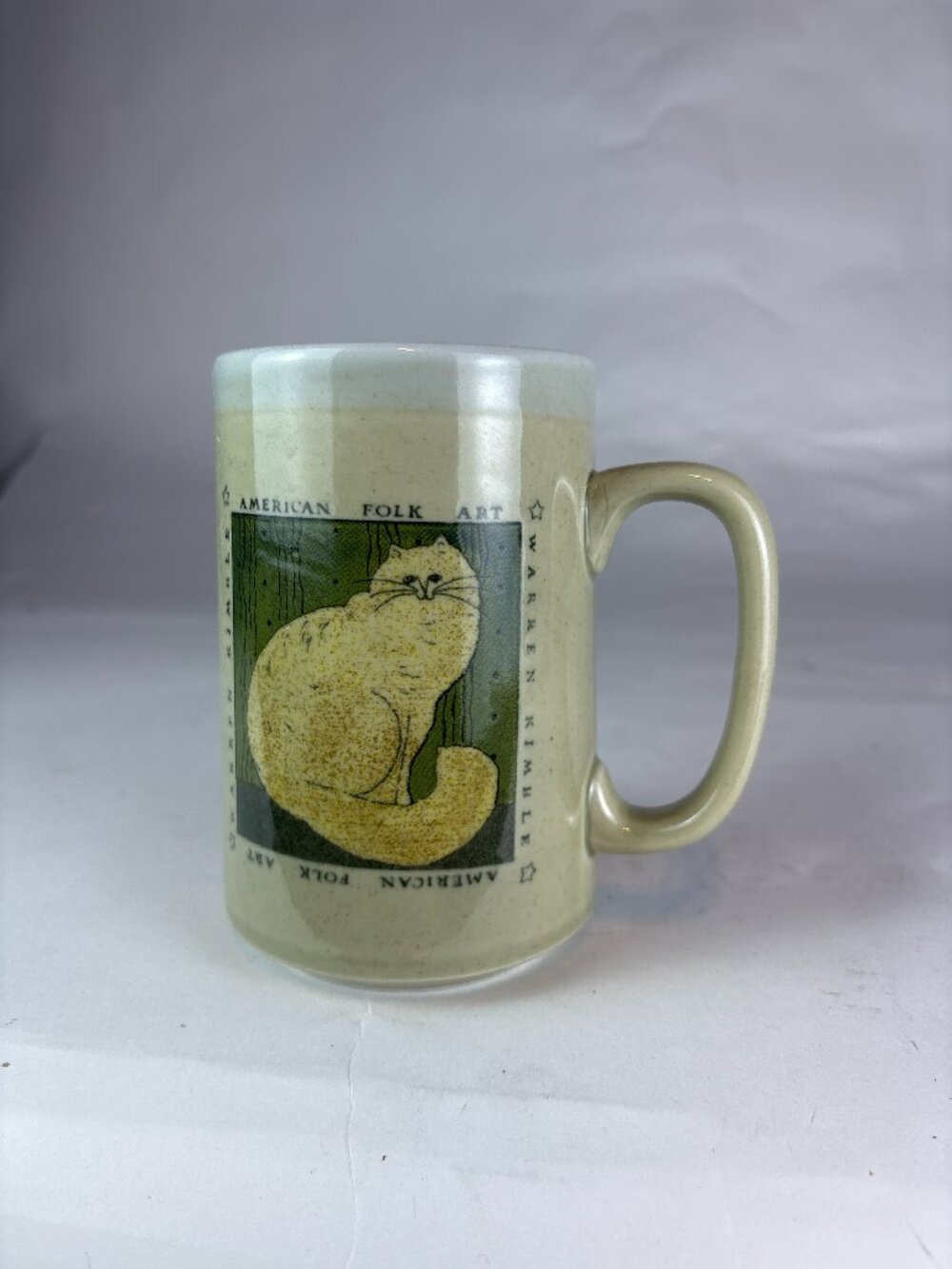 Vintage Warren Kimble Cat Mug Otagiri Japan Folk Art Stoneware Coffee Cup